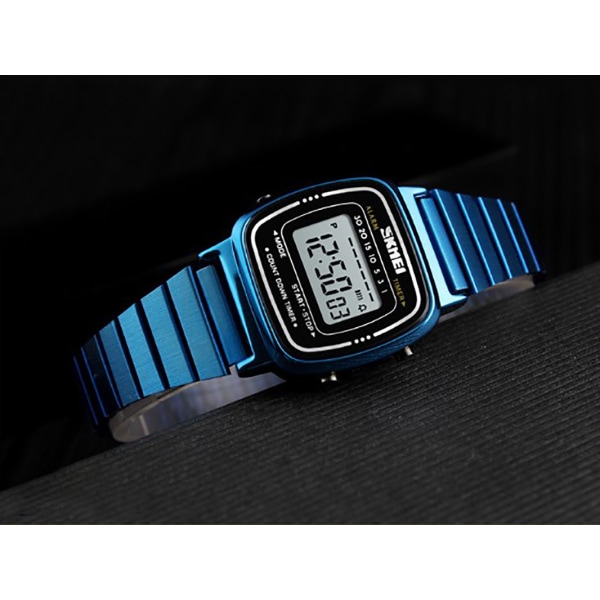 Armbandsur Elektronisk 7-farver klocka i digital rostfritt stål