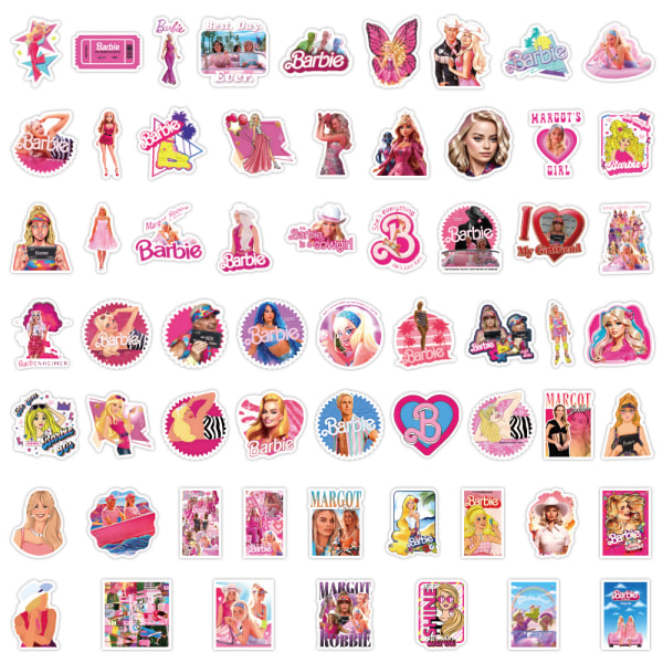 60st Barbie klistermärken dekorativa kannettavan tietokoneen matkatavarat käsikirja vattentäta klistermärken
