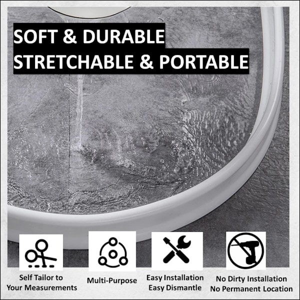 Enkel installation - Silikon Duschbarriär Vattenstoppare Retentionslist Våt Torr Separation Blocker vit-YL- white 100CM