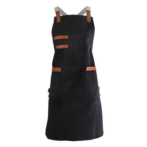 Adjustable apron, canvas washed waterproof apron with 2 neutral pockets, suitable for chefs, kitchens, gardens, restaurants, cafes, clothing