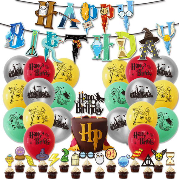 Harry Potter Wizarding tema festdekoration barn födelsedag set B
