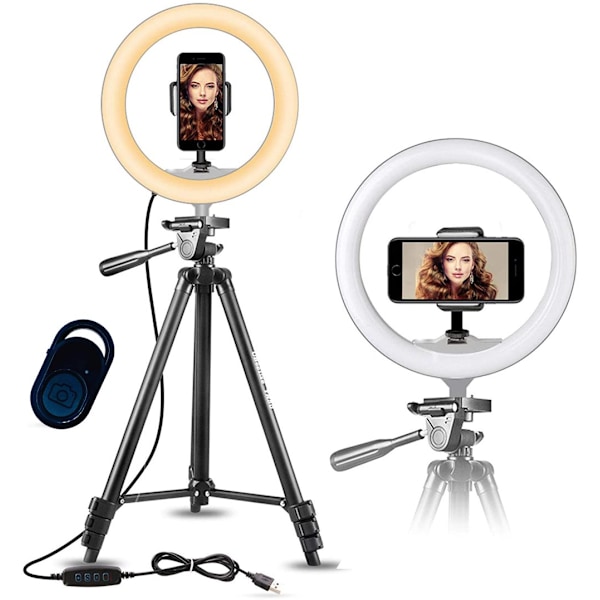 Ring Light Modell 3120 m/ stativ maks. 136 cm & Bluetooth fjernkontroll