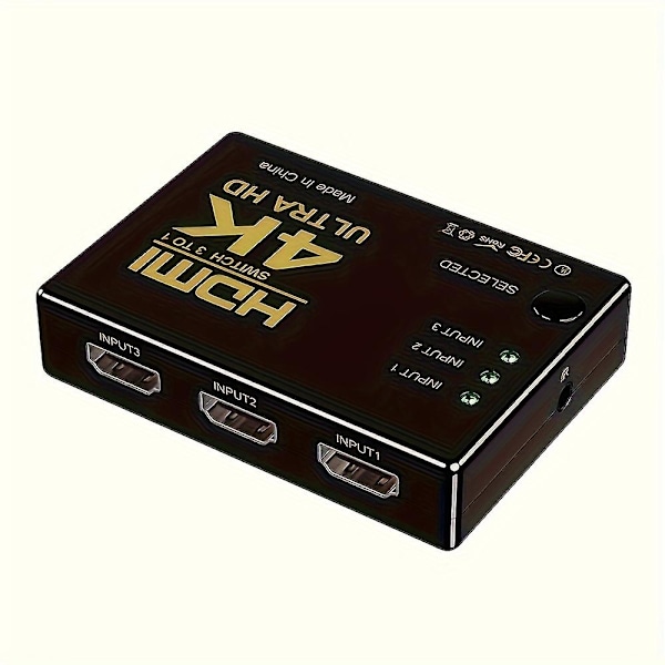 4K 2K 3x1 HDMI-kaapelijakaja HD 1080P videoswitcher-sovitin 3 tuloa 1 lähtöportti HDMI-keskitin Xboxille PS4 DVD HDTV PC kannettavalle tietokoneelle TV:lle