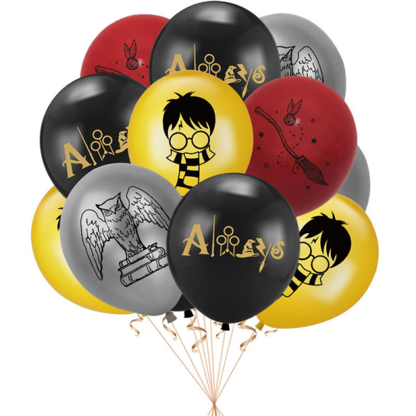 Koristeet födelsedagskalas med magiskt teema Harry Potter Flagga Trollkarl Glas Tårtinsats Ballonger