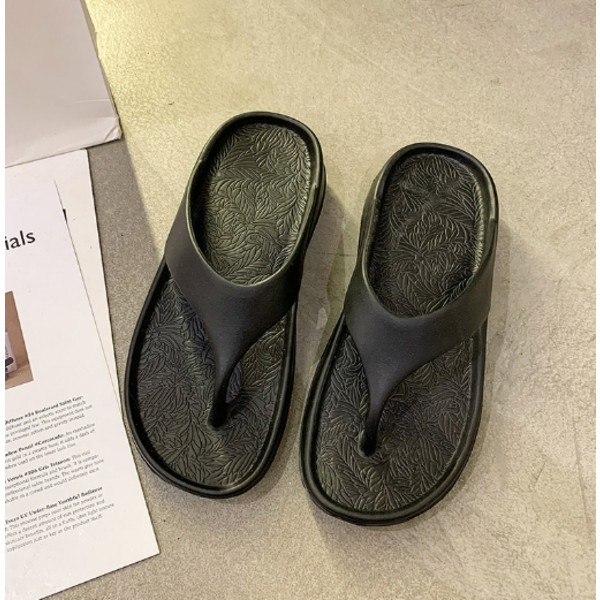 Nye sommer strand skridsikre flip-flop sandaler EVA tyk bund hurtigtørrende flip-flops ensfarvet fritid udendørs slippers clip tå slippers