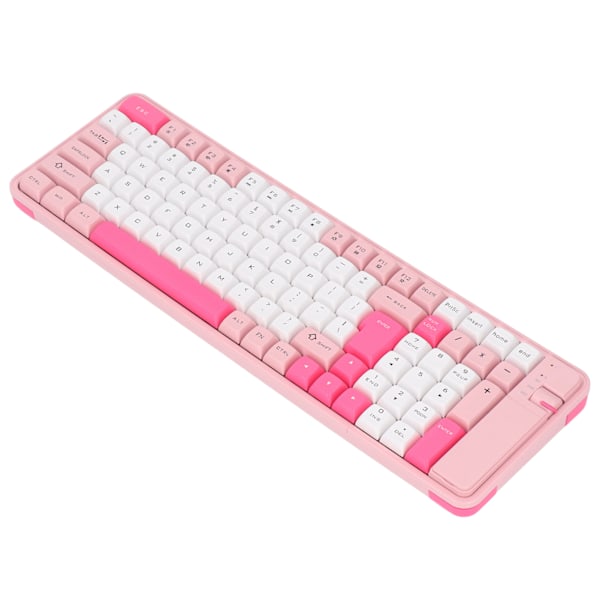 Trådløst Bluetooth-tastatur og musekombo Dual Mode 100 taster spilltastatur 1600DPI muse sett for PC-er bærbare datamaskiner rosa