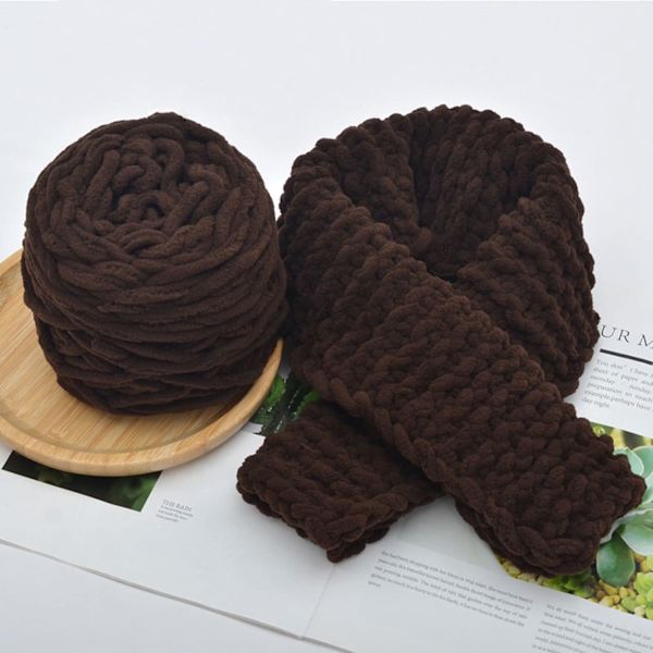 Stickgarn 4x Stickgarn för Virkning, Mjukt Chunky Garn för Garnprojekt coffee