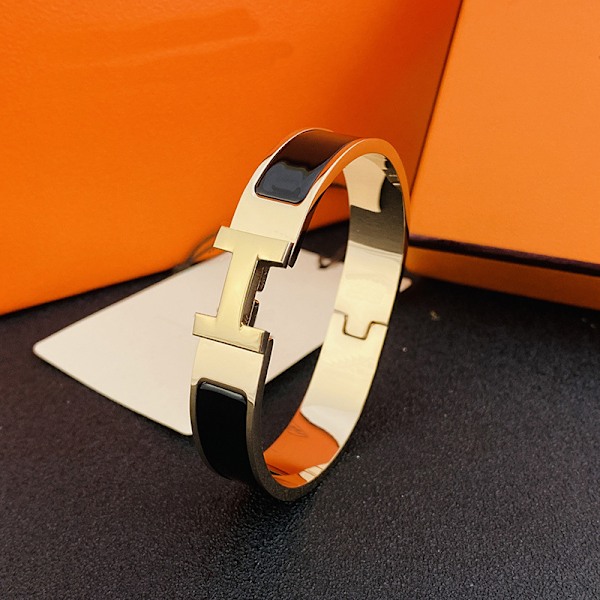 H Armbånd, 18KH bogstavspænde til mænd og kvinder, rustfrit stålarmbånd til par, rosaguld og sort rose gold and black