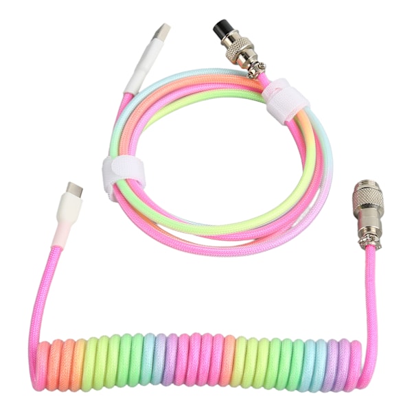 Gamingtangentbords kabel nylon typ C till USB dubbelhylsad mekaniskt tangentbords kabel 9,8ft färgglad