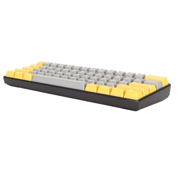 61-tasters mekanisk tastatur bærbar kompakt 60% gaming tastatur med LED-baggrundsbelysning til Windows PC bærbar computer gul grå overflade rød switch