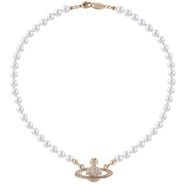 Pärlhalsband Saturnus pärlhalsband for damer, pärlplanet halsband