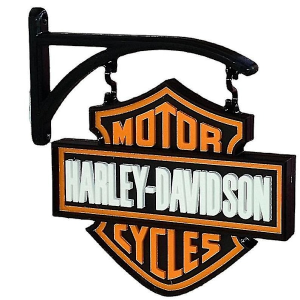 Harley Davidson vægdekoration, Harley Davidson logo skilt ornament, Harley Davidson vægdekoration, uden LED