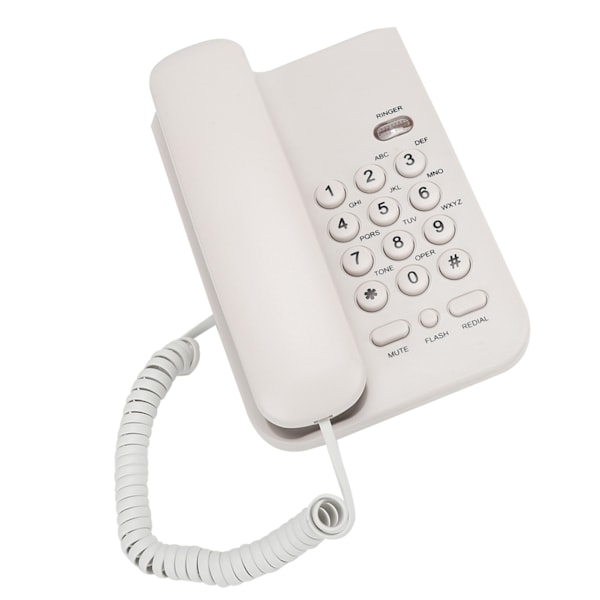 KX T3026CID Telefon på engelska för hotellhemmakontor (telefonledning med slumpmässig färg) (vit)