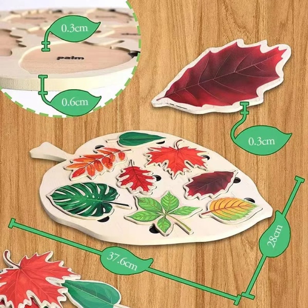 Montessori-lehtipalapelin lelu puinen kasvien piirustuslauta kognitiivinen peli opettavainen maalauslelu lapsille opetusvälineet small size