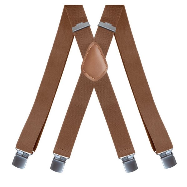 Hängslen för män - breda remmar, X-formade hängslen (med 4 starka metallklámmor) olika färger (elastiska remmar)
