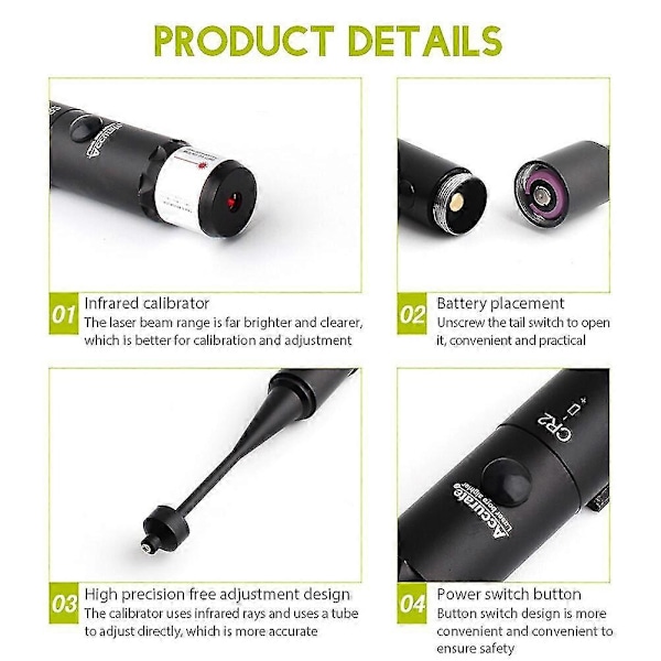 Bore Sighter Kit med bærekasse Justerbare universelle jagtværktøjer Letvægts slidstærkt Boresight -FD2--O-