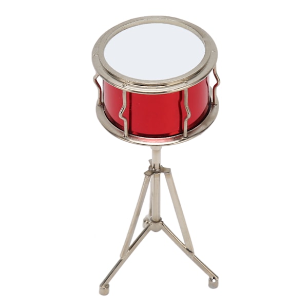 Miniature Snare Tromme Delikat Realistisk Udseende Dukkehus Musikinstrumenter Model til Bogreol Skrivebord Sengebord