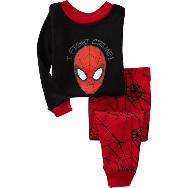 2 st set Spider-Man Pyjamas Barn Super Soft T-Shirt Byxor C 110CM