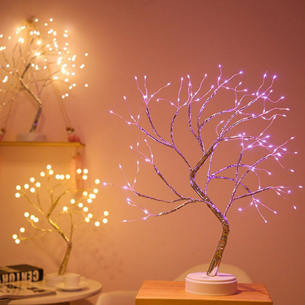 Bonsai-trelampe DIY kunstig lys trelampe dekorasjon soverom skrivebord juledekorasjon nattlys med 108 LED perfekte gaver til barn