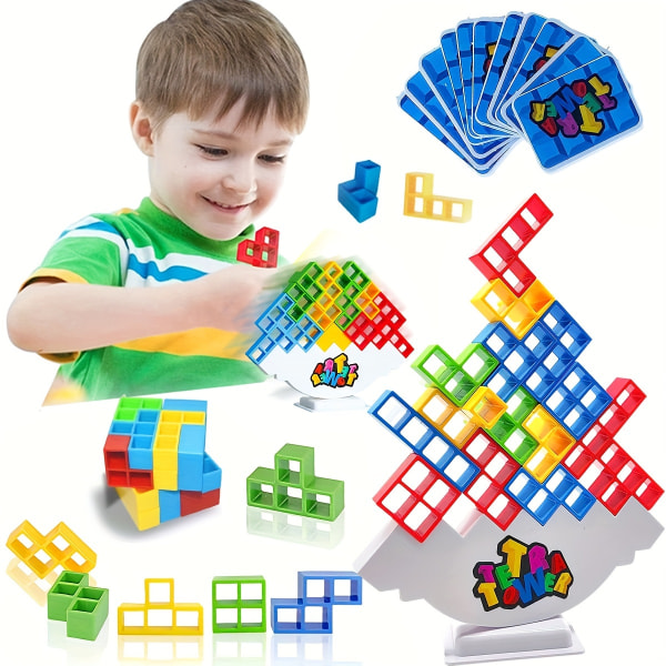 Tetra Tower Balance Stacking Blocks Game balans stapling block spel familjleksak byggstenar 32st