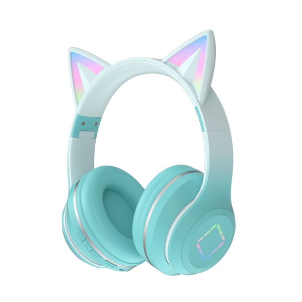 Led Cat Ear Bluetooth Headphones,Foldable Over Ear Headphones with Colorful Light, Wireless Headphones, Hi Fi Stereo Headphones Built in Mic