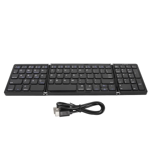 Bluetooth Keyboard Triple Fold Multiple Device Connection Wireless Keyboard for Laptop Tablet Phone Black