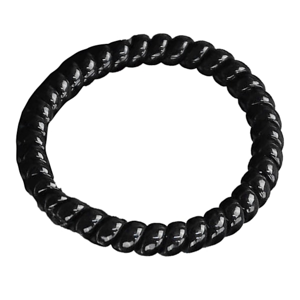 Elastic Coil Hair Ties Phone Cord Shaped High Elasticity Prevent Pulling Spiral Hair Ties Black