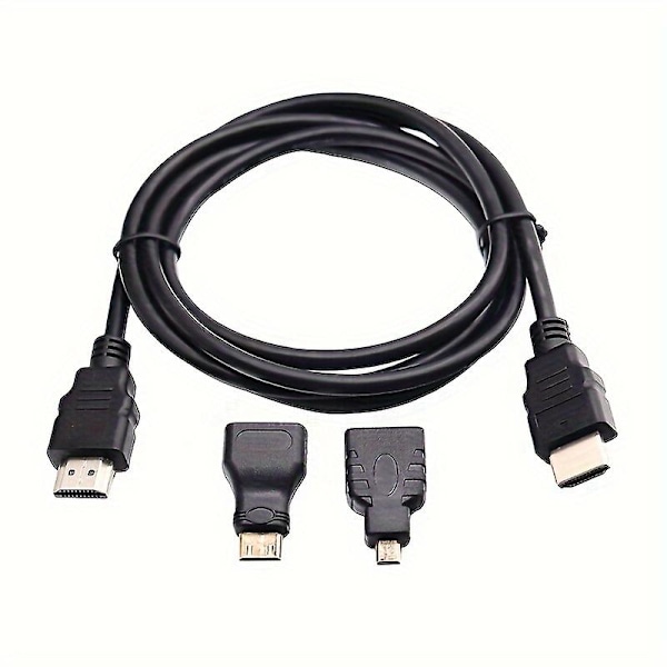 Mini HDMI-adapter Micro HDMI-kontakt 39,37 tommer 59,06 tommer HDMI-kabel 3 i 1 HD høy kvalitet Kompatibel egnet for PS3 HDTV DVD XBOX