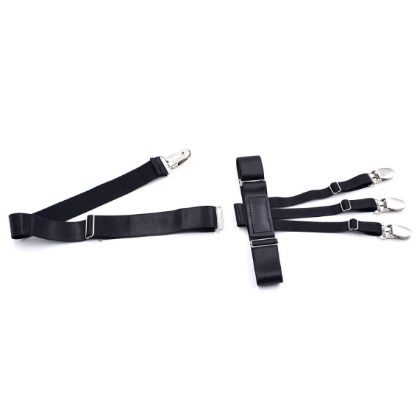 Shirt Stays - Premium Shirt Garters to Keep Shirt Tucked in Non-Slip Clamps with 3 Cross Clips