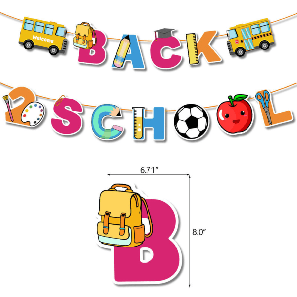 2023 ny skolfest dekoration sæt tilbage till skolan homecoming säsong banner tårta insats ballong A