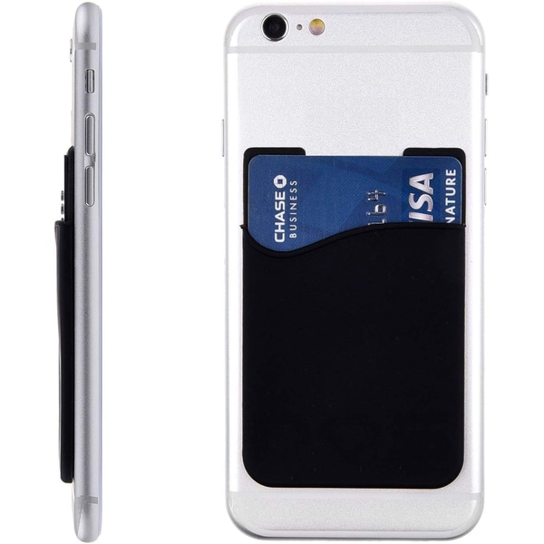 2 kpl Universal Mobile lompakko/korttiteline - Itsekiinnittyvä musta