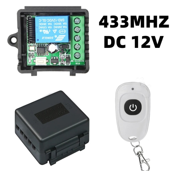 433Mhz trådlös fjärrkontroll DIY trådlös switch DC 12V 1CH Mini relämodul RF sändare fjärrkontroll för garage gardin Yellow