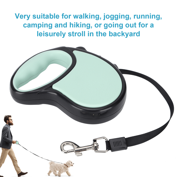 3/5M Retractable Dog Leash Walking Leash with AntiSlip Handle for Small Medium Dog(Green 3m/9.8ft)