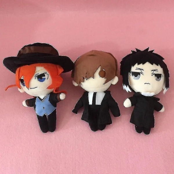 Xh Anime Bungou Stray Dogs Plysjdyr Dazai Osamu Plysjleke Chuuya Nakahara Fylte Dyr Myke Figurer Barn Bursdag Jul Gave