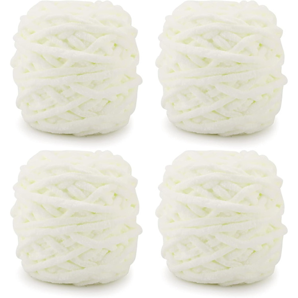 Stickgarn 4x Stickgarn för Virkning, Mjukt Chunky Garn för Garnprojekt cream