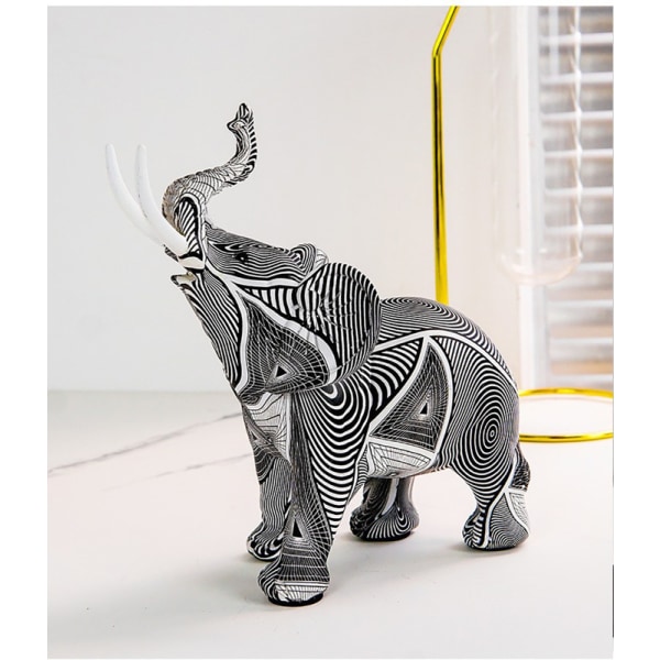 Resin Doodle Elephant Sculpture Desktop Ornamenter