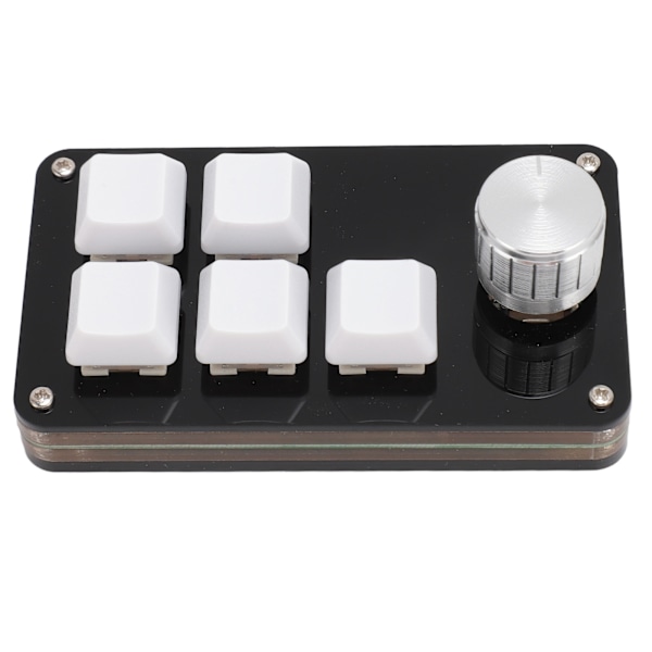 Mini 5-tasters tastatur med knap til brugerdefineret programmering, hot-swappable blå switche, enhånds makro mekanisk tastatur til gaming