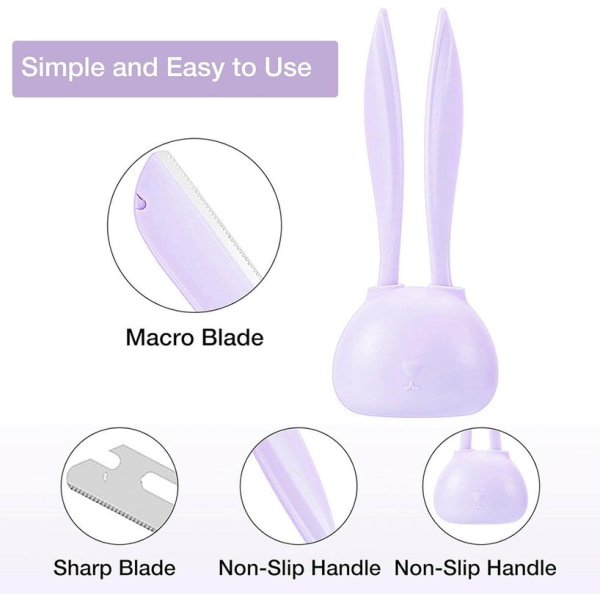 1 eske med 2 øyenbrynshøvler for kvinner Multi-Purpose Cute Bunny Eyebrow Trimmer Pink