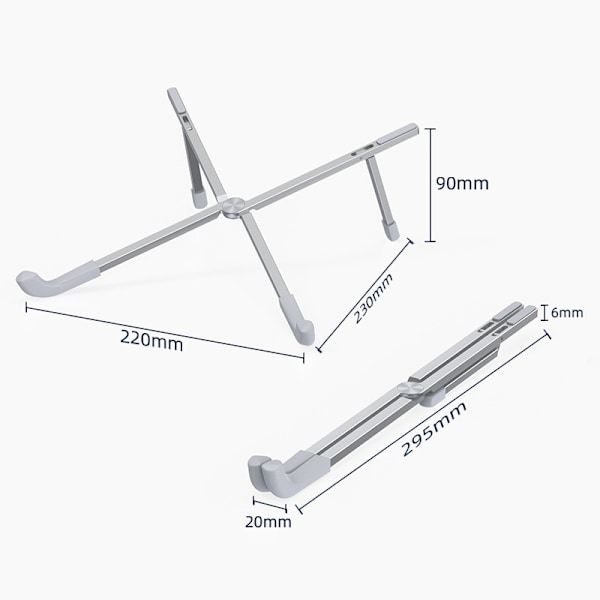 Foldbar Laptop Stand - Ultra-tynd, foldbar og bærbar Laptop Stand - til 13 til 16 tommer MacBooks