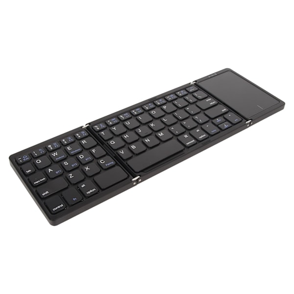 3 Folds Trådløst Tastatur med Touchpad Foldbart Tastatur for Tablet PC Smartphone Innebygd Batteri B089T Svart