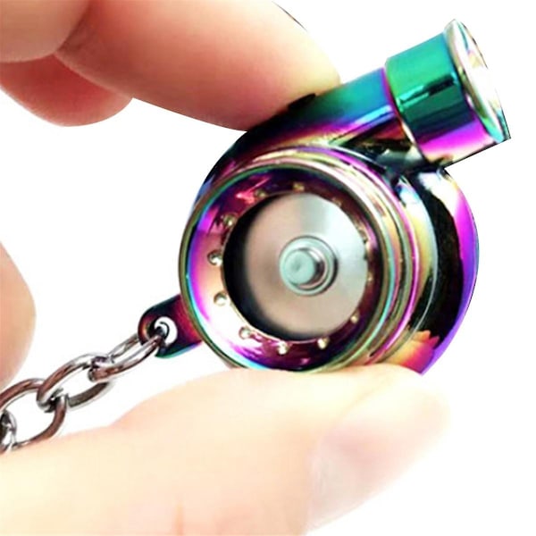 Bil Turbo Spinner Nyckelring med Riktigt Ljud och LED-Ljus, Mini Turbo Spinner Nyckelring för Bilnycklar A-Perfet