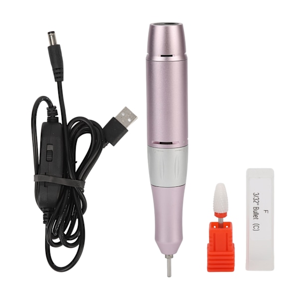 Nail Drill Machine Handpiece Adjustable Speed 30000 RPM Portable USB Nail Polishing Handle