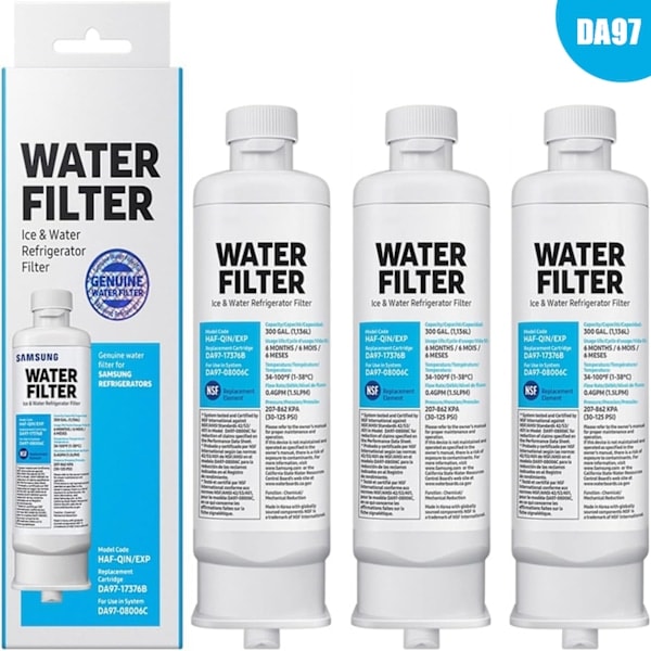 3-pack Ersättningsvattenfilter för kylskåp DA97-17376B DA97-08006C HAF-QIN HAF-QIN/EXP för Samsung kylskåp med flera dörrar【mo】