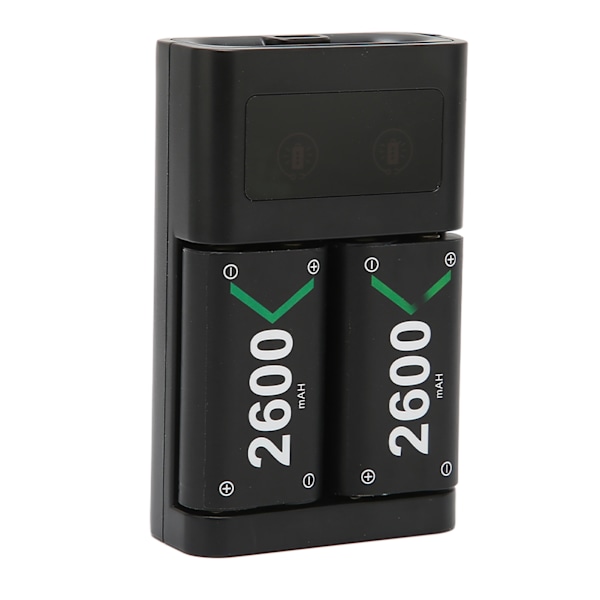 Genopladelig Batteripakke til Xbox One 2x2600mAh Batteri med Ladestation til Xbox One S til Xbox Series X S
