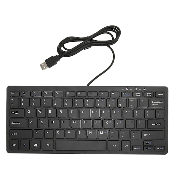 Mini tastatur Mini Ultra tynd 78 taster USB kablet tastatur saks tastatur Plug and Play Business Office Home Laptop tastatur sort