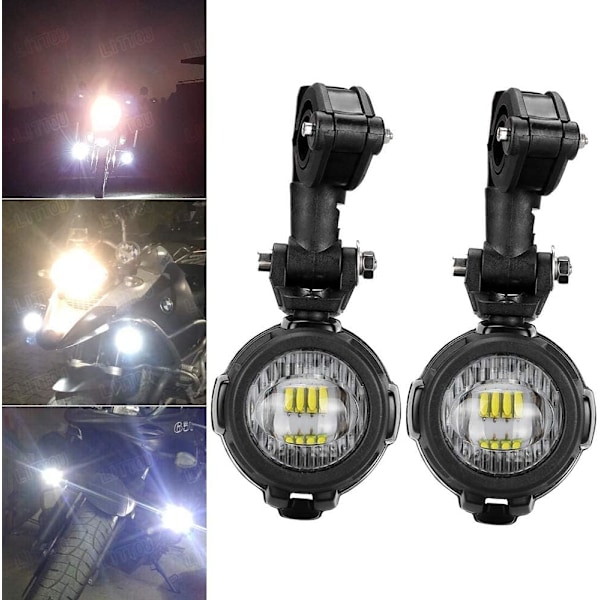 LED-extraljus för motorcykel dimljus 40W 3000LM 6000K DRL L -AD12--O-