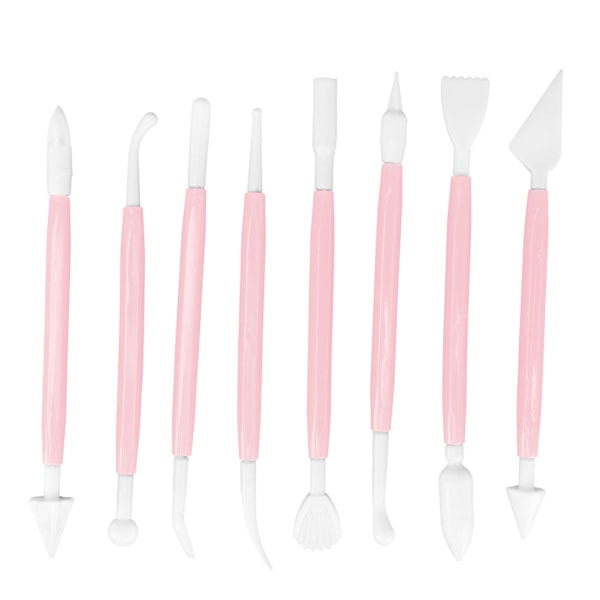 8Pcs Cake Fondant Decorating Tool Set Engraving Pen Cake Supplies DIY Baking ToolsPink