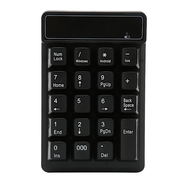 Wireless Number Pad Black 19 U Shaped Keys BT4.0 Battery Powered Compact Numeric Keypad for Gaming Office Computer