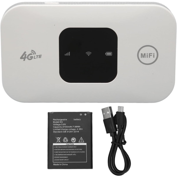 4G WiFi-ruter, MF800-EU bilmobil hotspot bærbar 4G LTE-modemruter med SIM-kortspor kompatibel