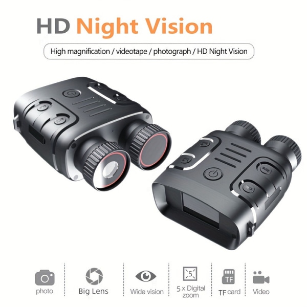 1080P kikare infraröd nattseende enhet 5X kikare Dag Nattbruk Foto Video Ta digital zoom för jakt och båtliv